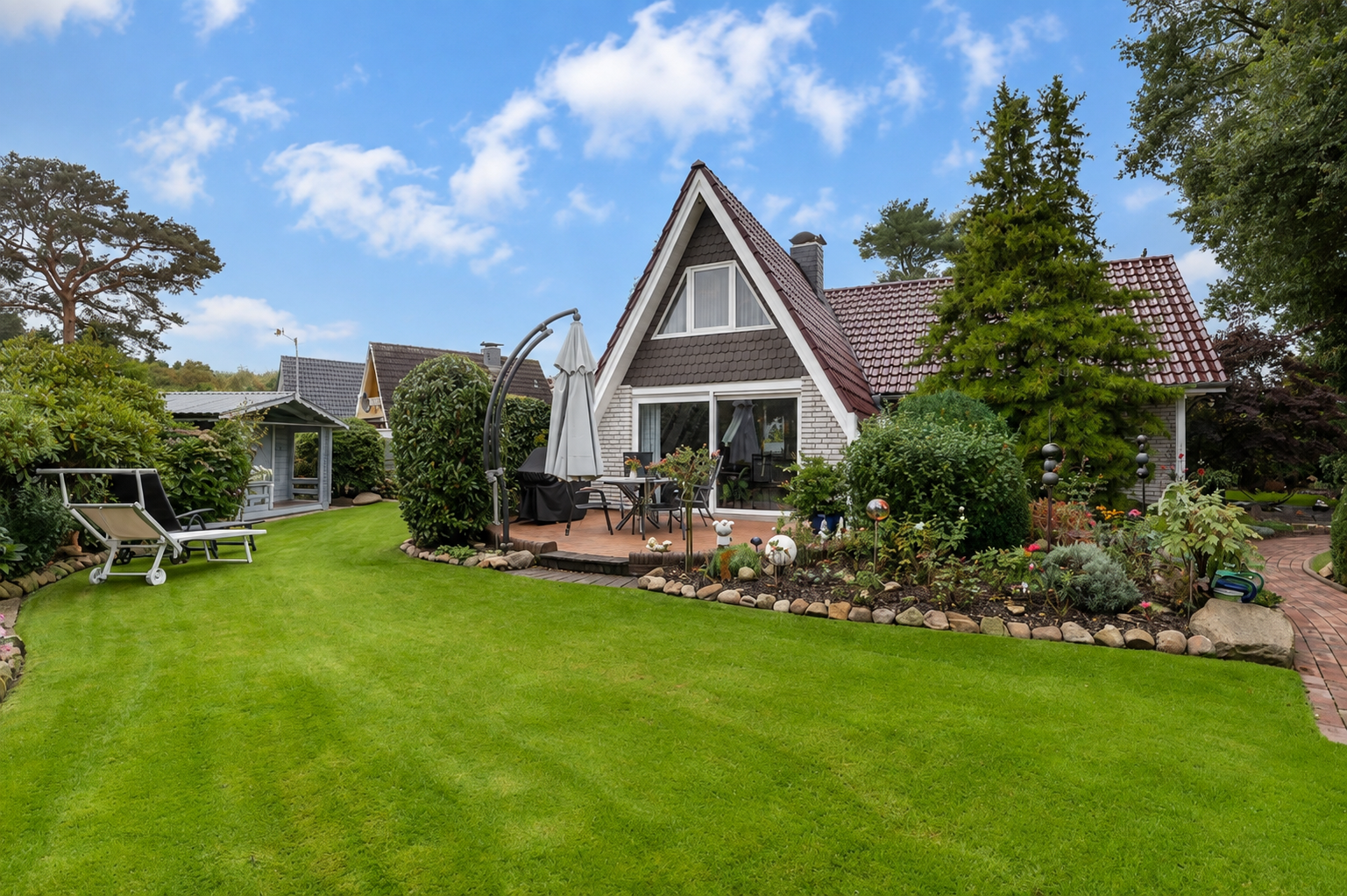 Ferienhaus mit gepflegtem Garten am Bernsteinsee