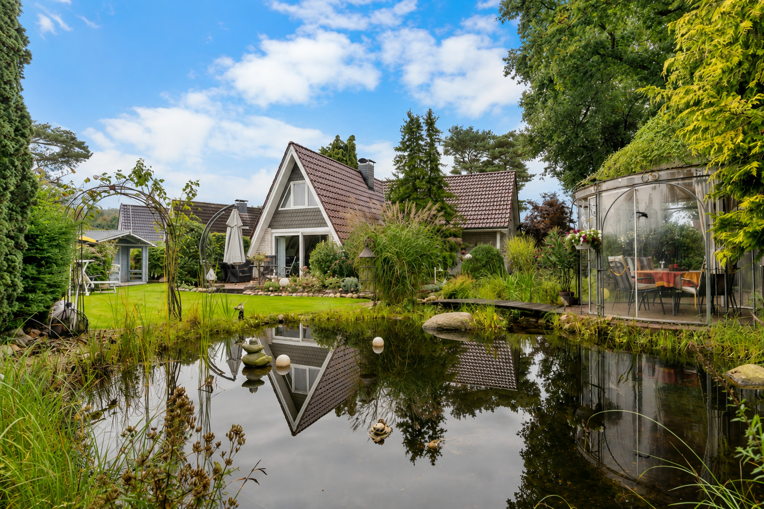 Ferienhaus mit Garten am Bernsteinsee